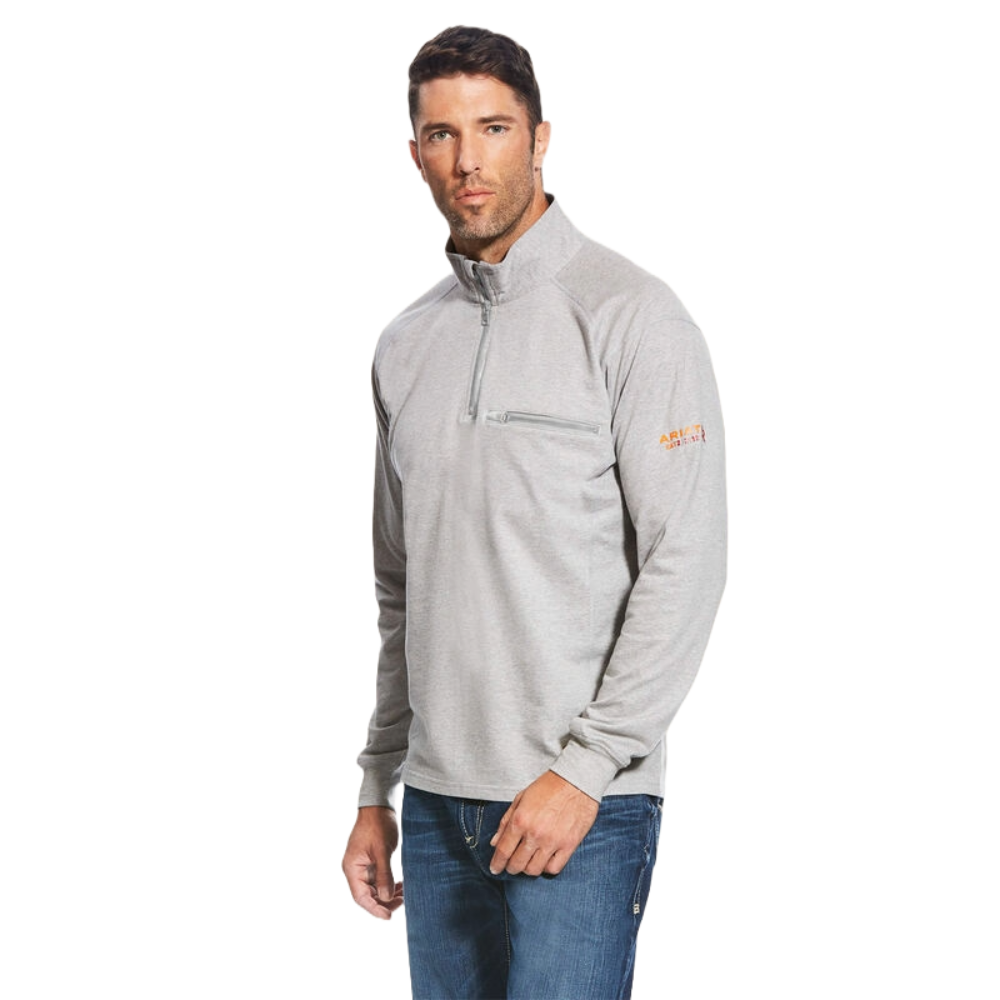 Ariat FR Rev 1/4 Zip Top - Heather Gray from Columbia Safety